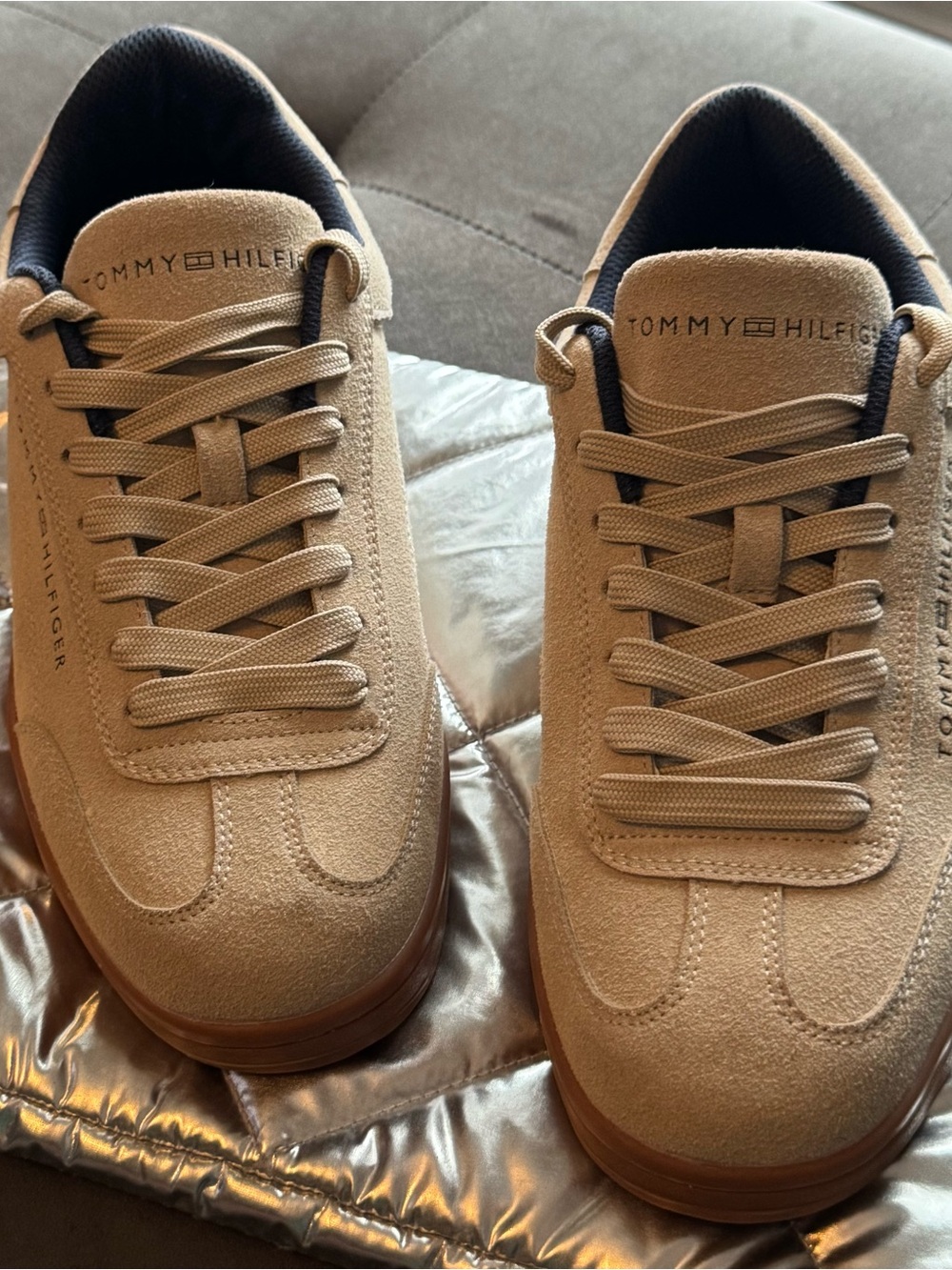 Tommy Hilfiger Men's Tan Suede Low-Top Sneakers
